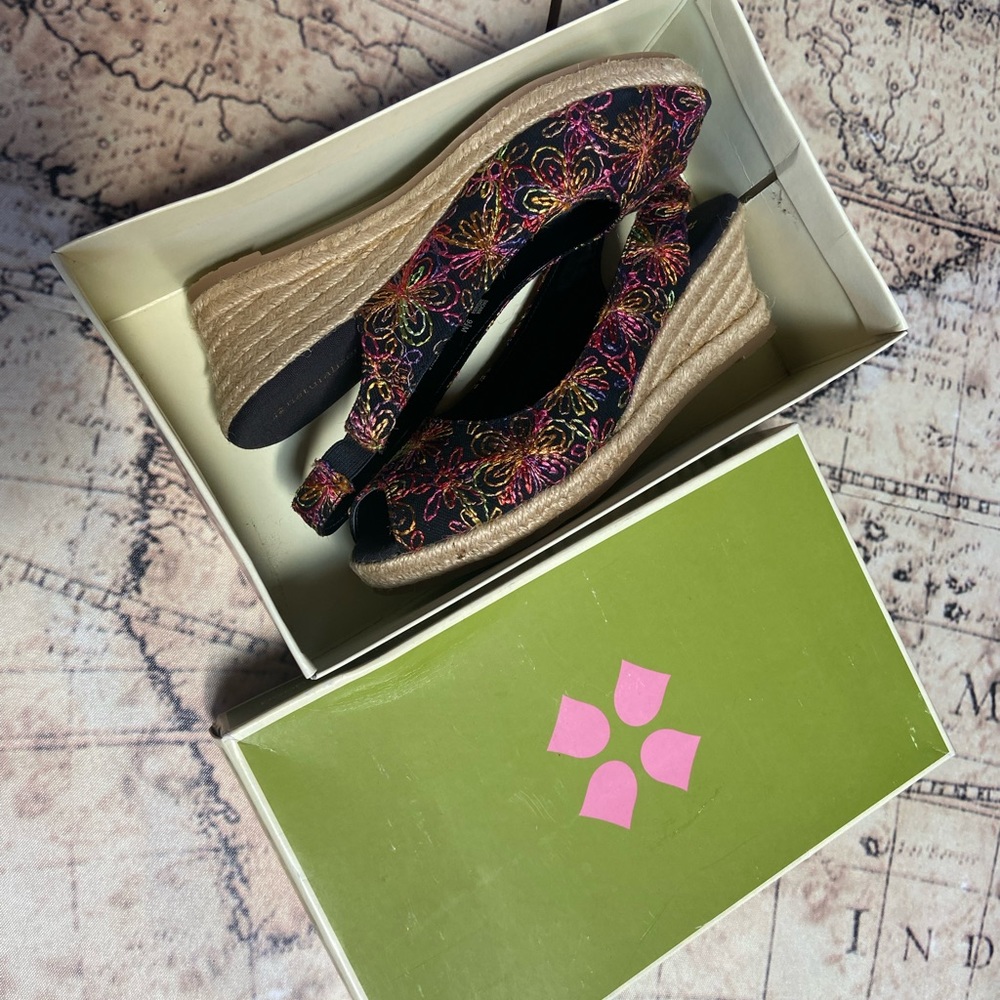 Embroidered Peep Toe Naturalizer Bacana Espadrilles size 9.5